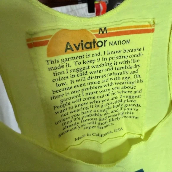 SOLD Aviator Nation - Bundle Tan Hat and Yellow Tank Set - size medium - Picture 3 of 9